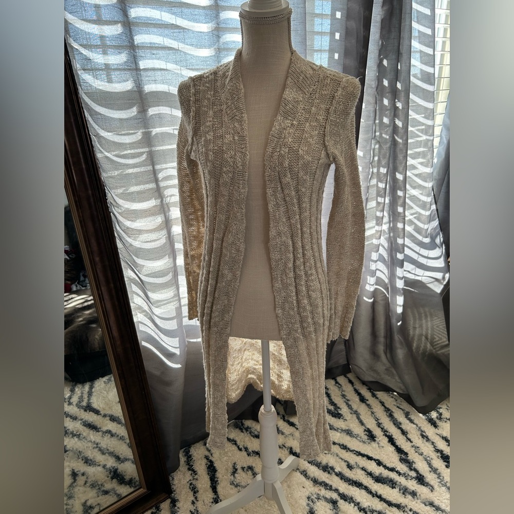 Crochet free people long cardigan
